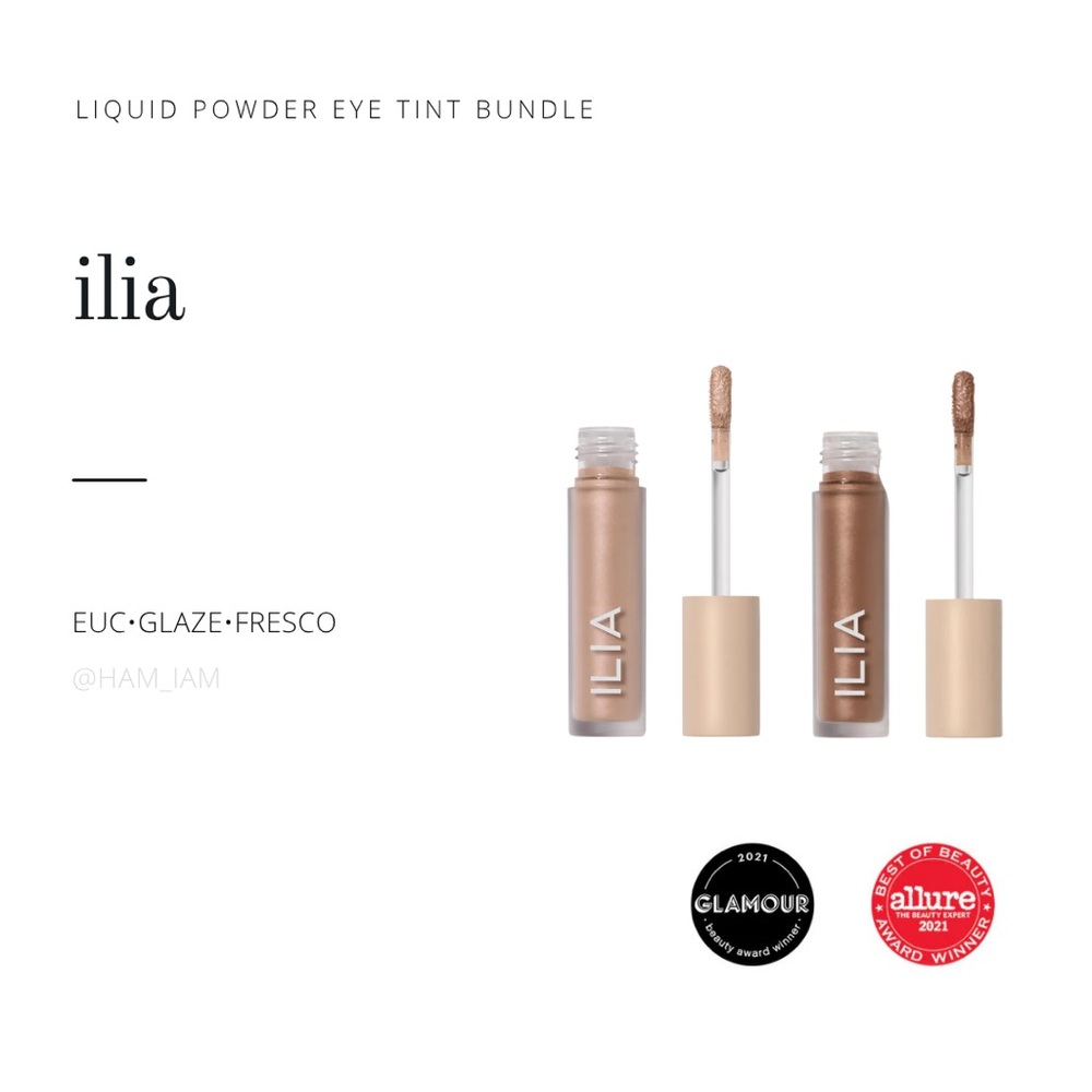 ILIA Liquid Powder Eye Tint Fresca and Glaze Bundle